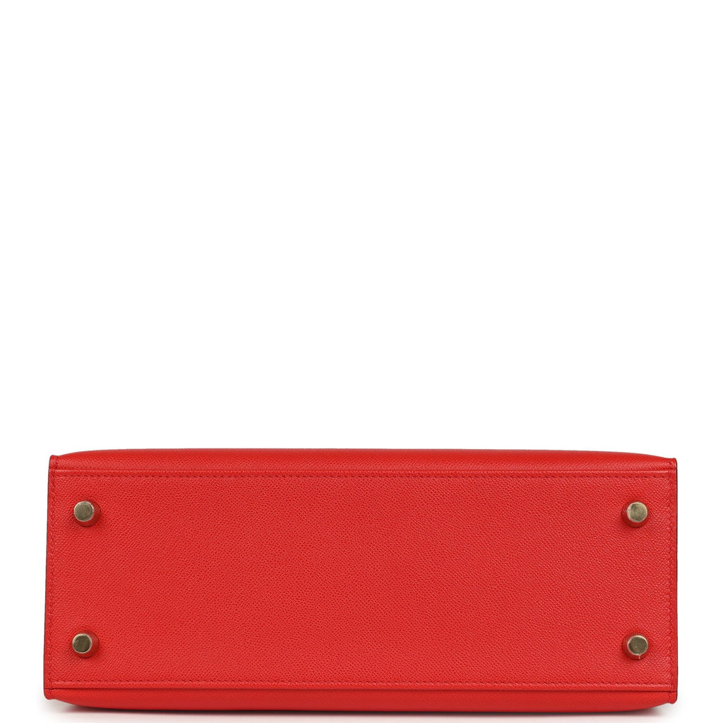 Hermes Kelly Sellier 25 Rouge de Couer Madame Gold Hardware