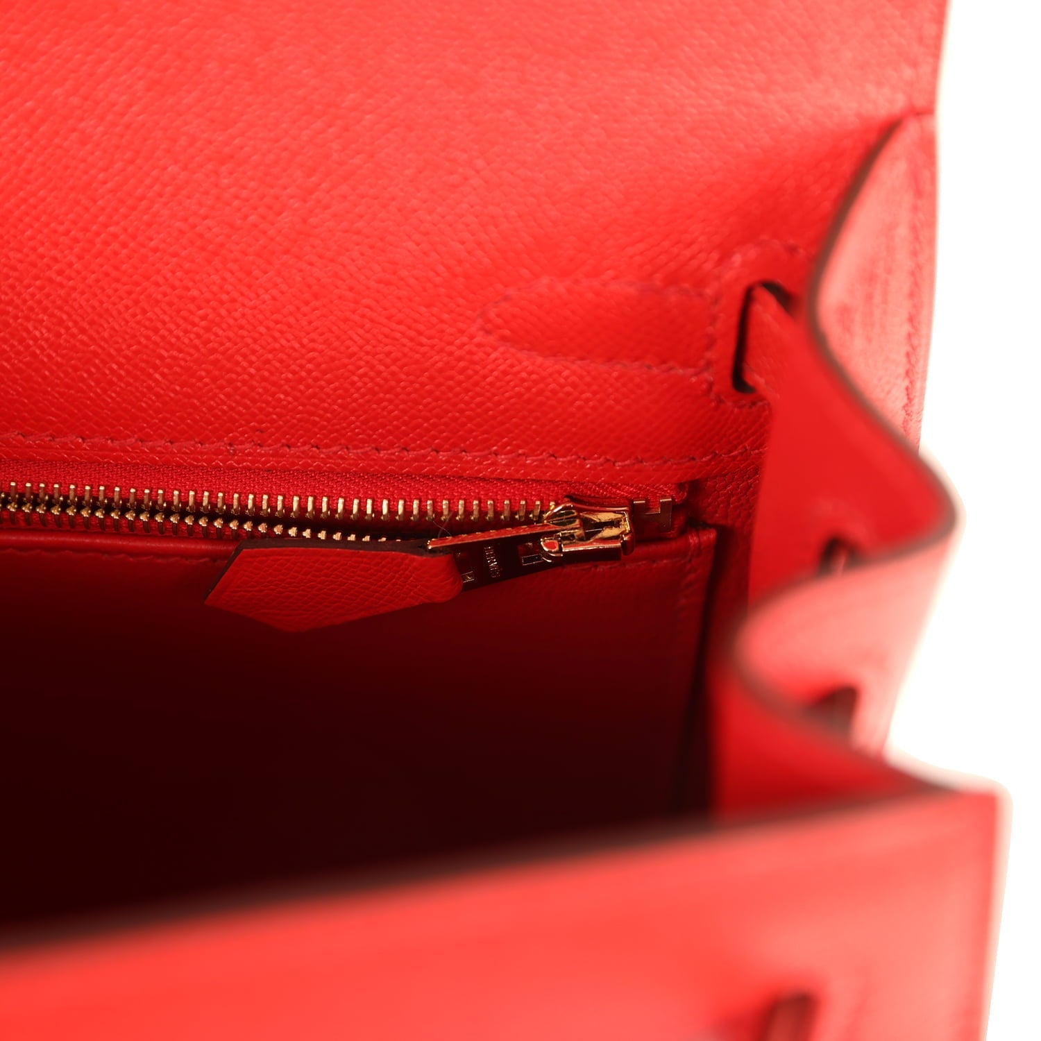 Hermes Kelly Sellier 25 Rouge de Couer Madame Gold Hardware