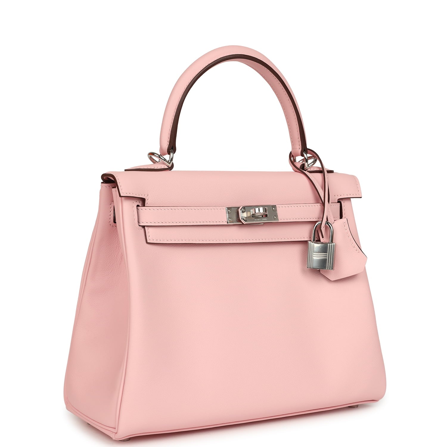Hermes Kelly Retourne 25 Rose Sakura Swift Palladium Hardware