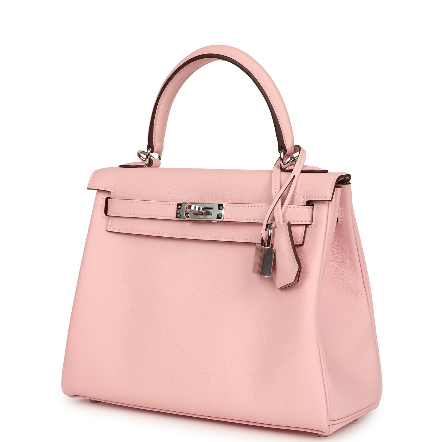 Hermes Kelly Retourne 25 Rose Sakura Swift Palladium Hardware