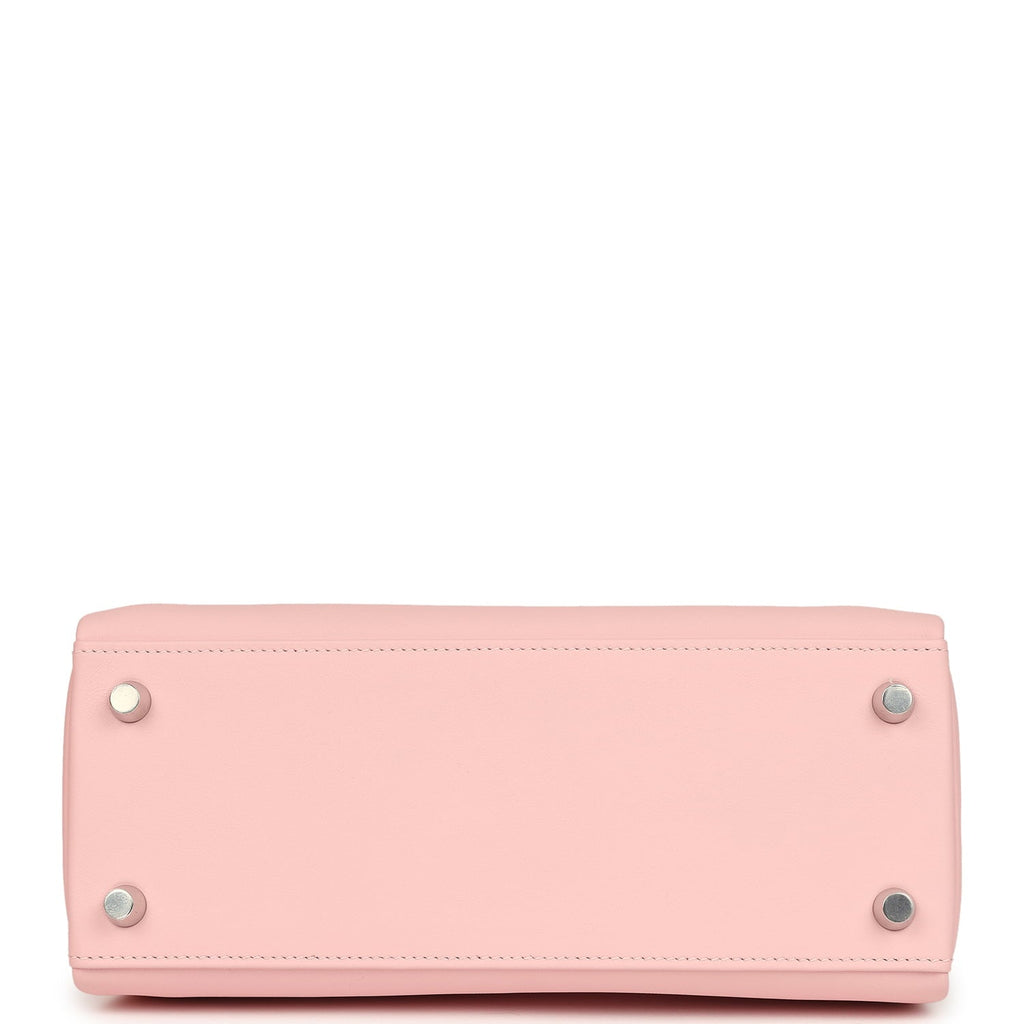 Hermes Kelly Retourne 25 Rose Sakura Swift Palladium Hardware