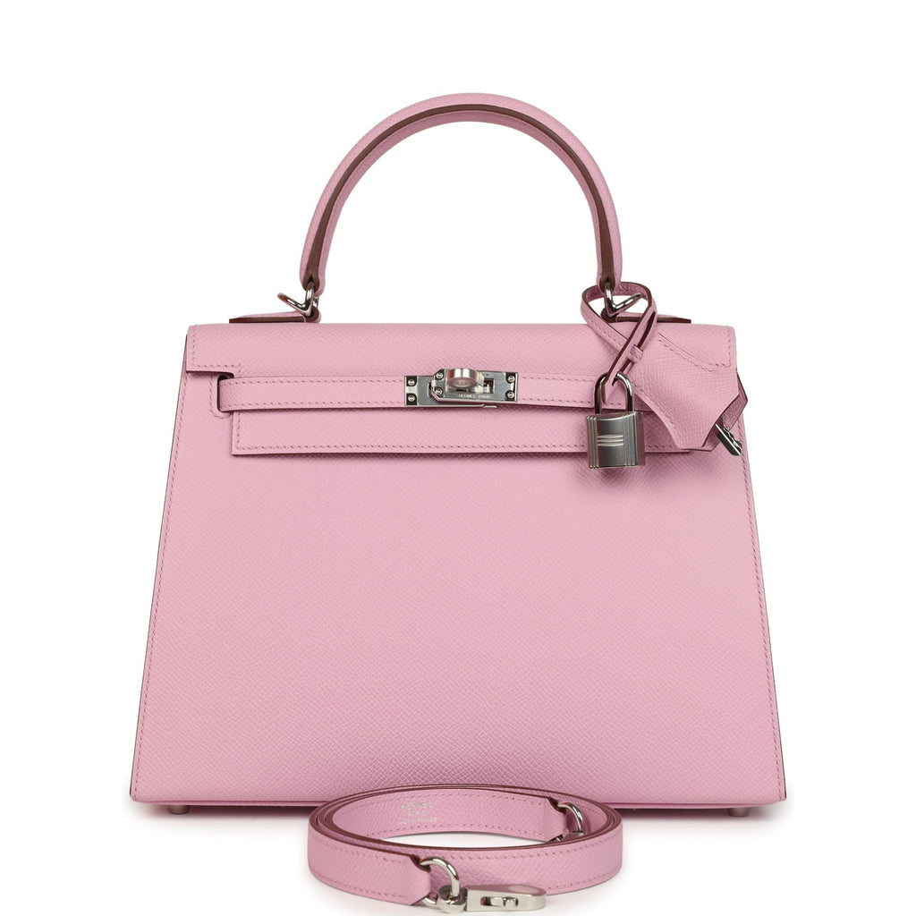 Hermes Kelly Sellier 25 Mauve Sylvestre Epsom Palladium Hardware