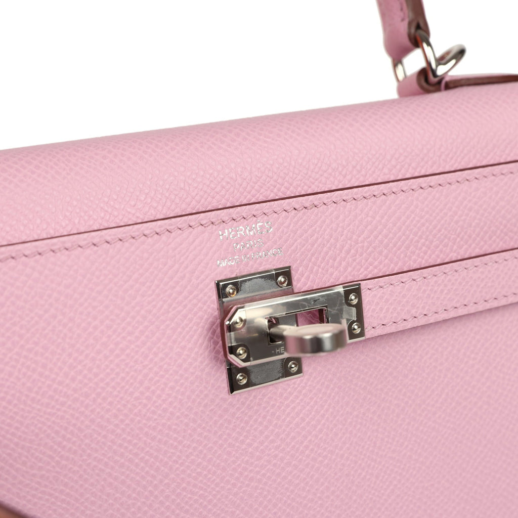 Hermes Kelly Sellier 25 Mauve Sylvestre Epsom Palladium Hardware