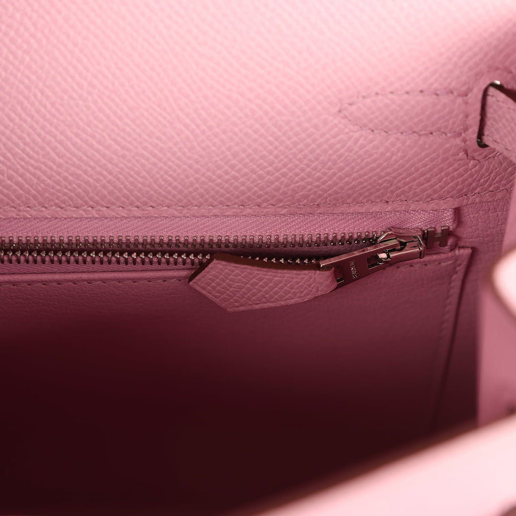 Hermes Kelly Sellier 25 Mauve Sylvestre Epsom Palladium Hardware
