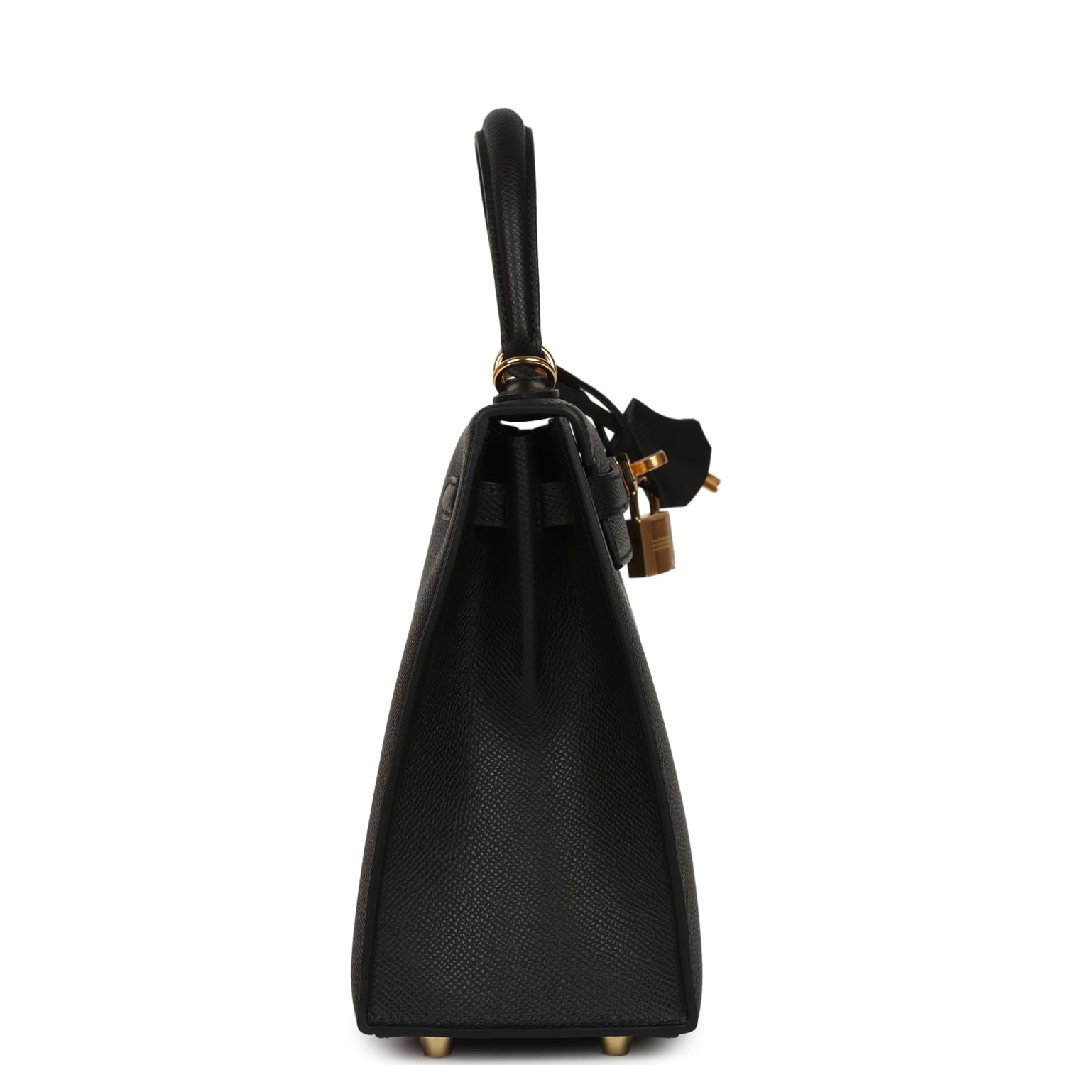 Hermes Kelly Sellier 25 Black Epsom Gold Hardware