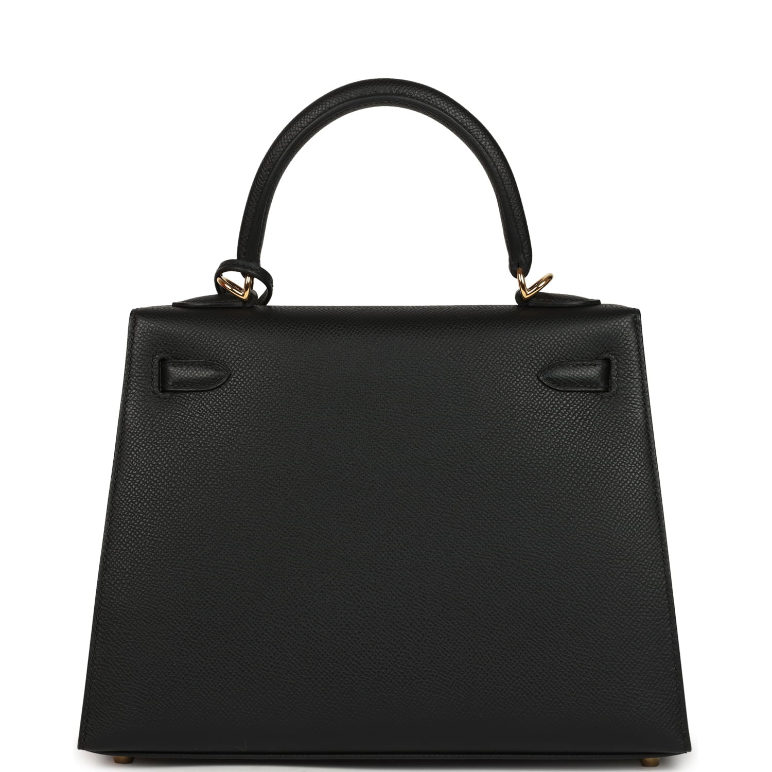 Hermes Kelly Sellier 25 Black Epsom Gold Hardware