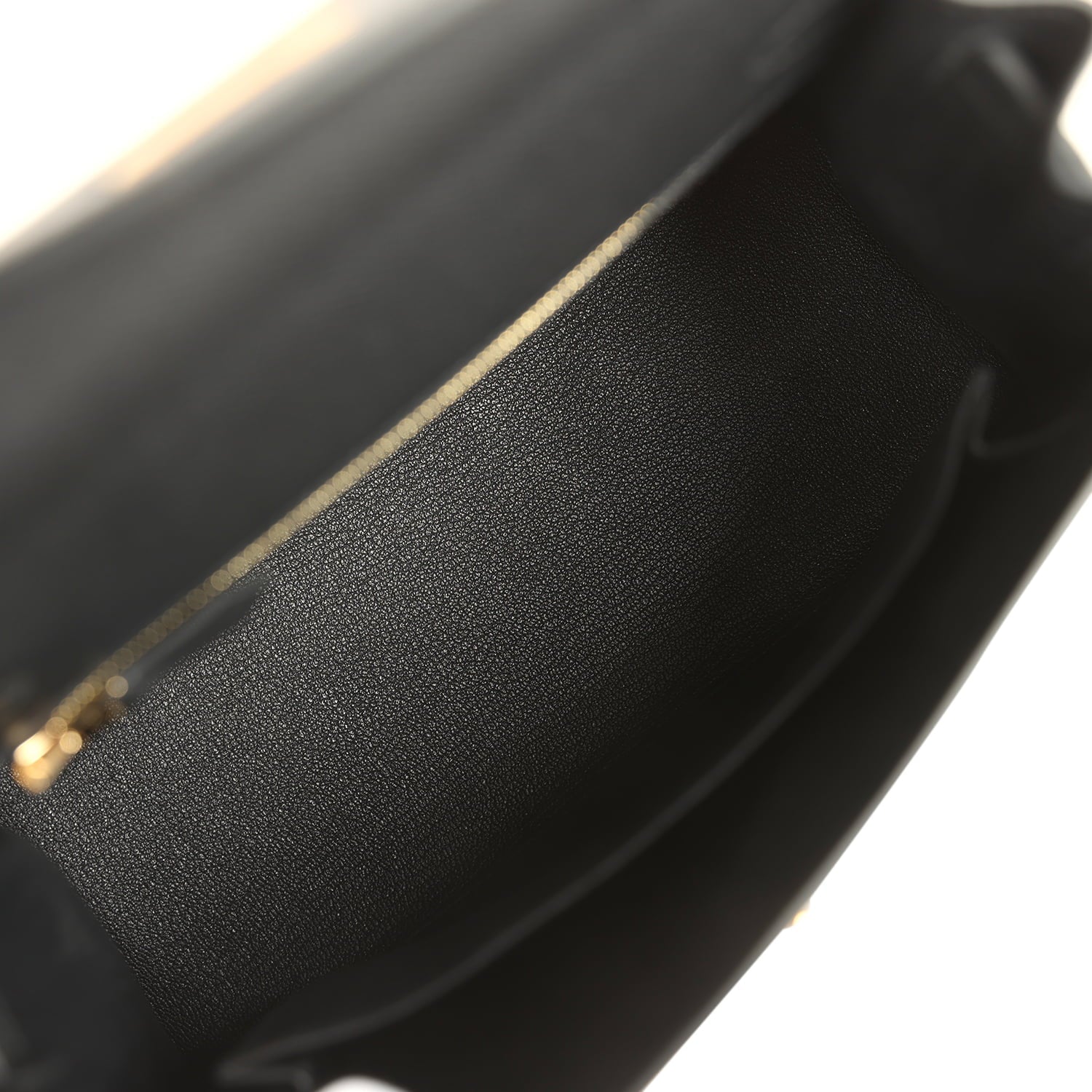 Hermes Kelly Sellier 25 Black Epsom Gold Hardware