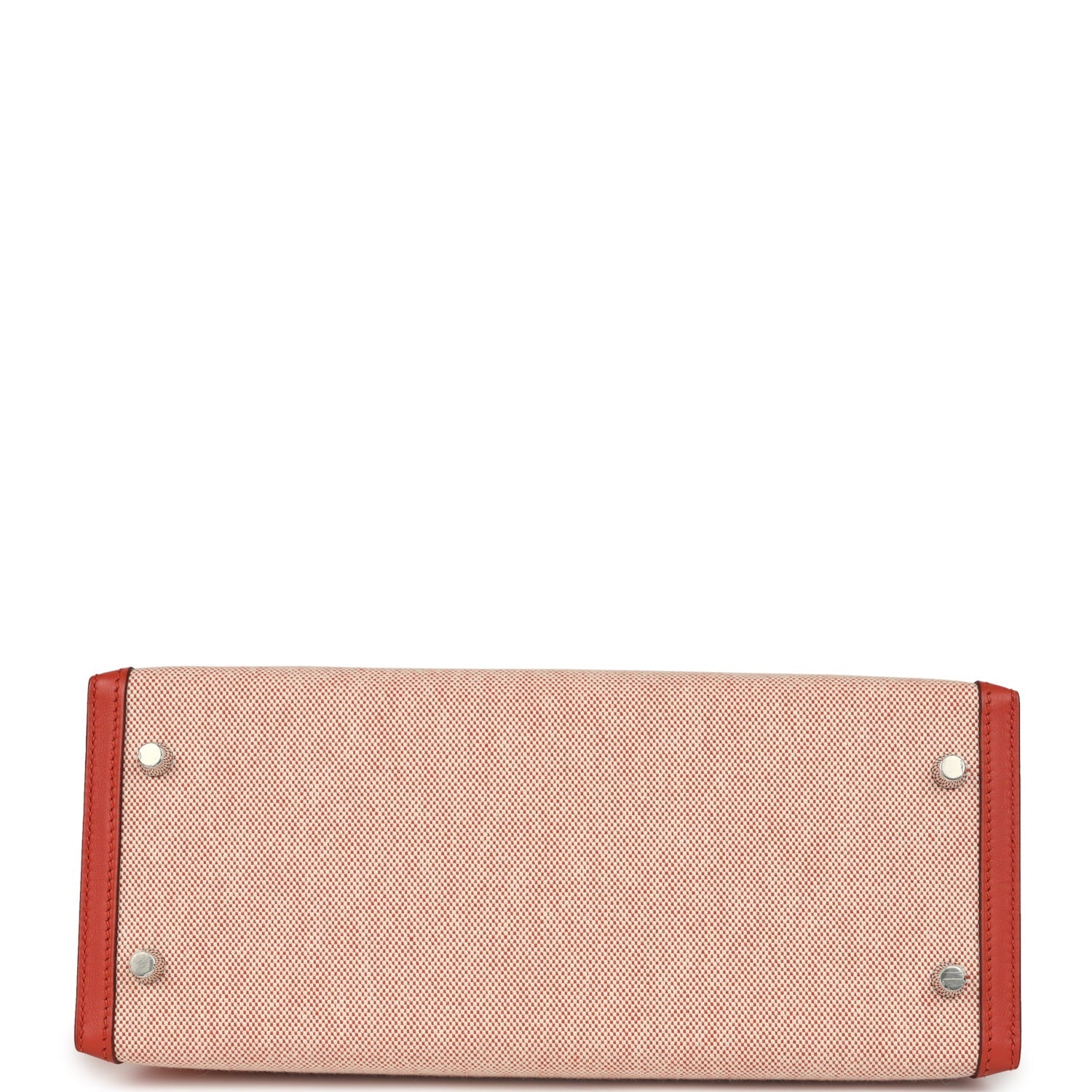 Hermes Kelly Sellier 28 Sanguine Swift and Ecru-Sanguine Toile H Canvas Palladium Hardware