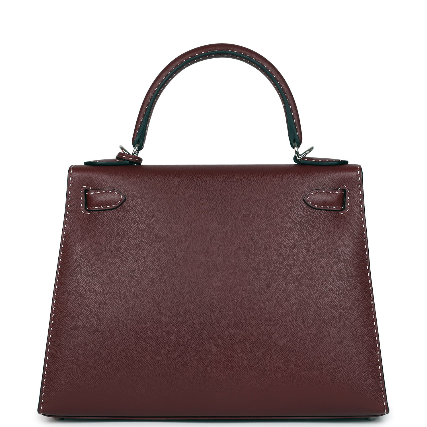 Pre-owned Hermes "Miss You" Kelly Sellier 28 Rouge H Monsieur Palladium Hardware