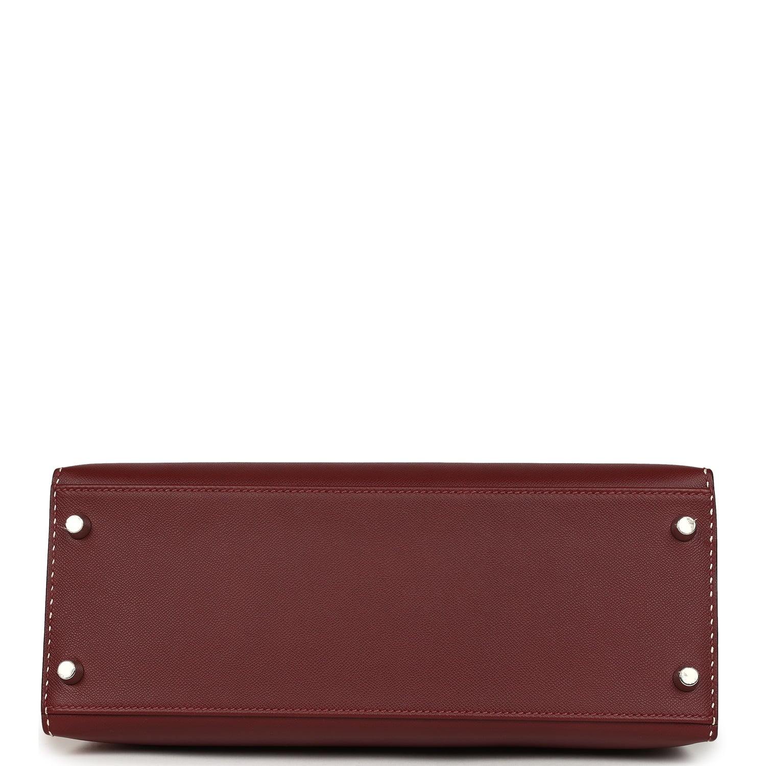 Pre-owned Hermes "Miss You" Kelly Sellier 28 Rouge H Monsieur Palladium Hardware