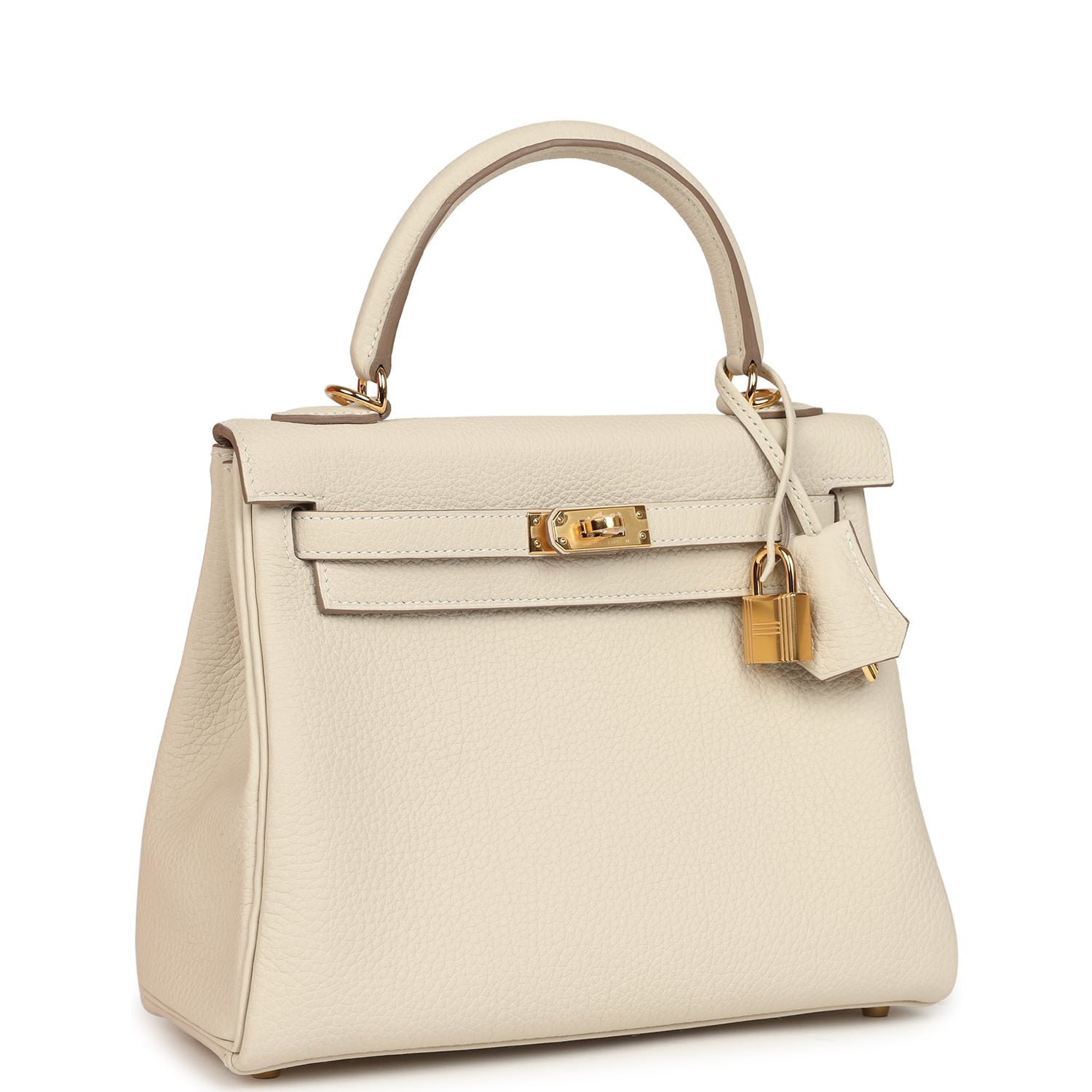 Hermes Kelly Retourne 25 Craie Togo Gold Hardware