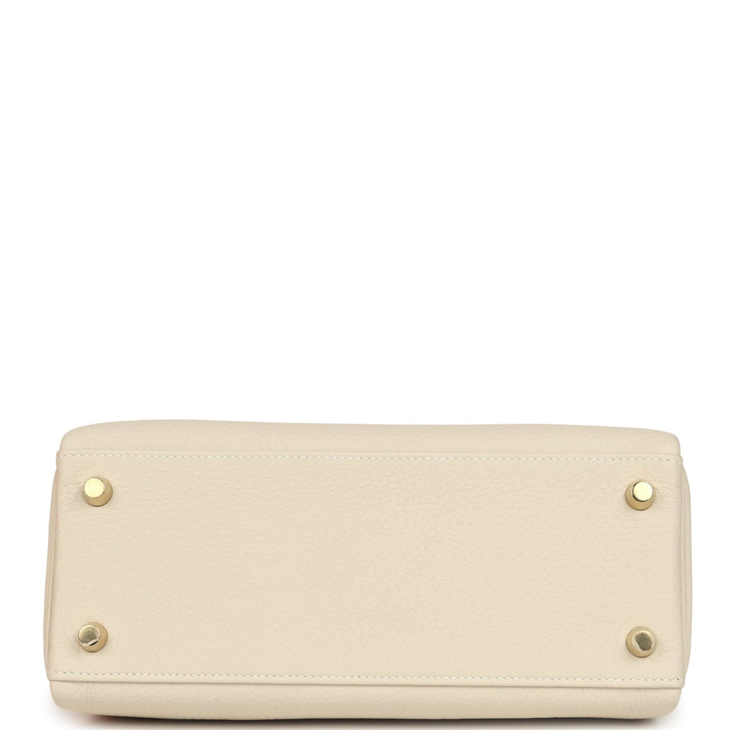 Hermes Kelly Retourne 25 Craie Togo Gold Hardware