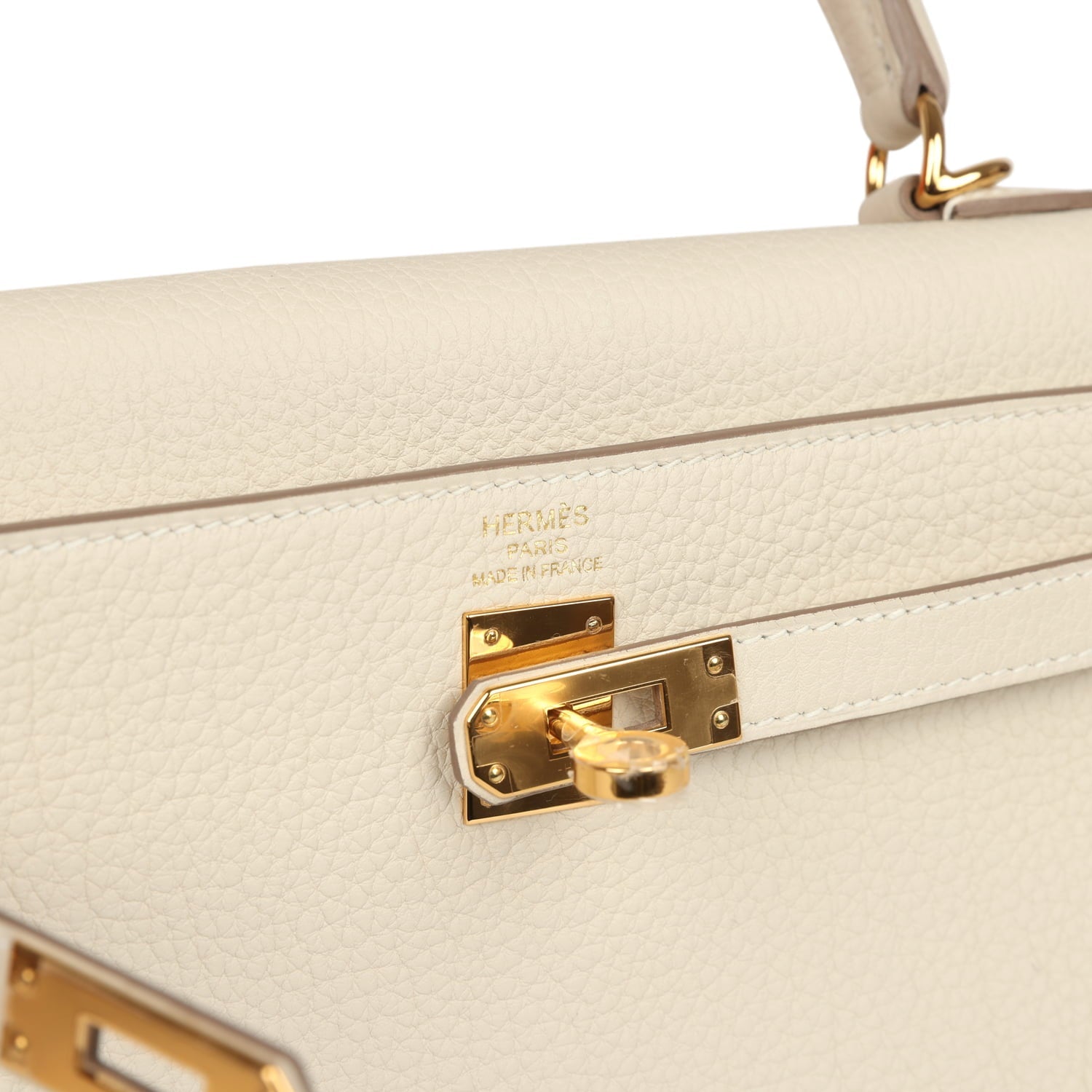 Hermes Kelly Retourne 25 Craie Togo Gold Hardware