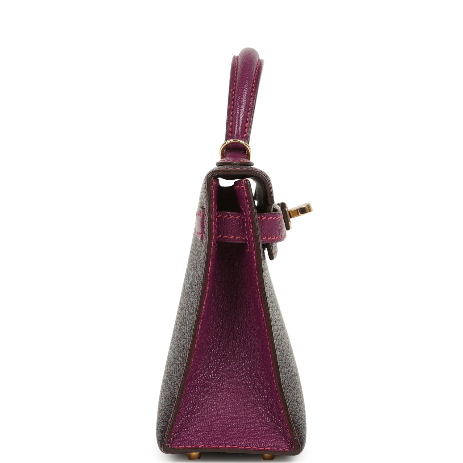 Hermes Special Order (HSS) Kelly Sellier 20 Raisin and Anemone Chevre Mysore Permabrass Hardware
