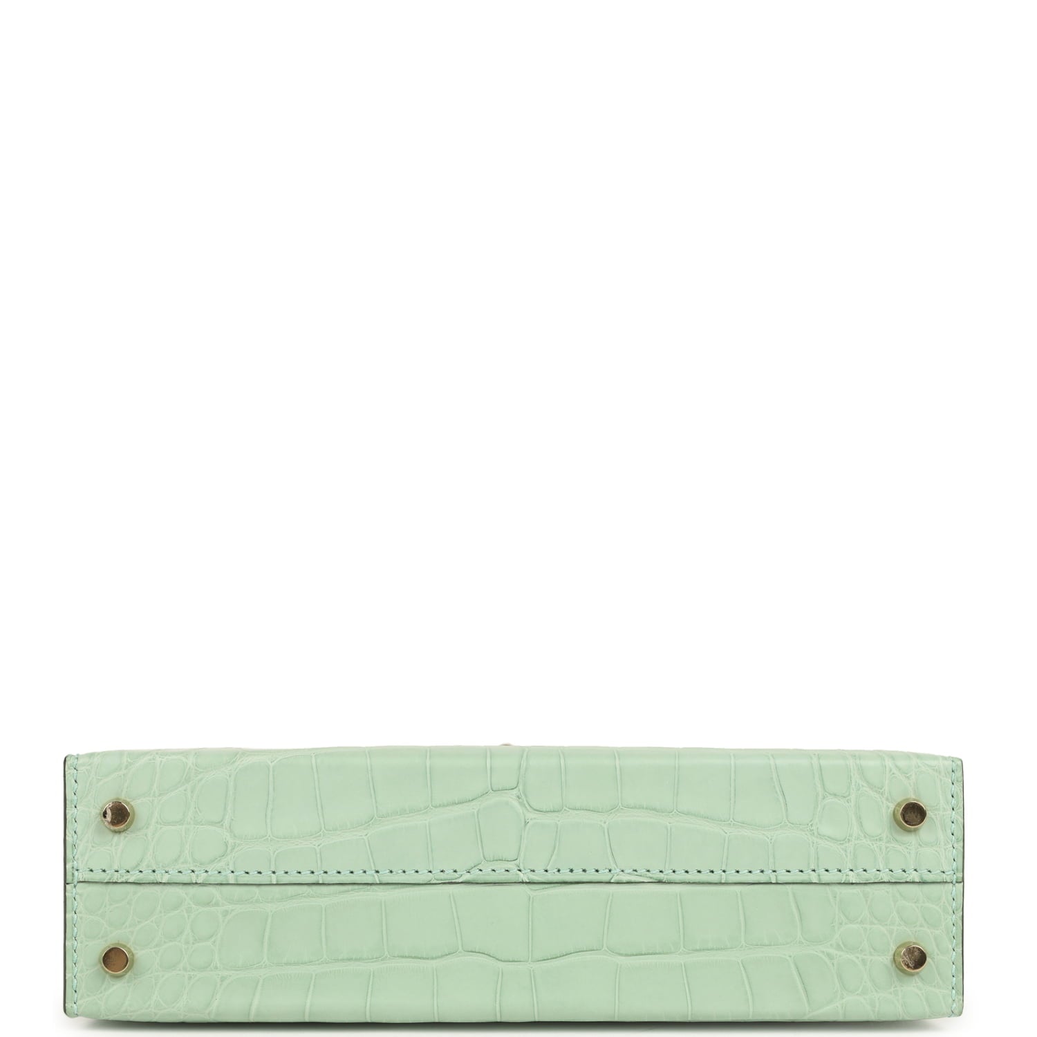 Hermes Special Order (HSS) Kelly Sellier 20 Vert D'eau Verso Matte Alligator Permabrass Hardware