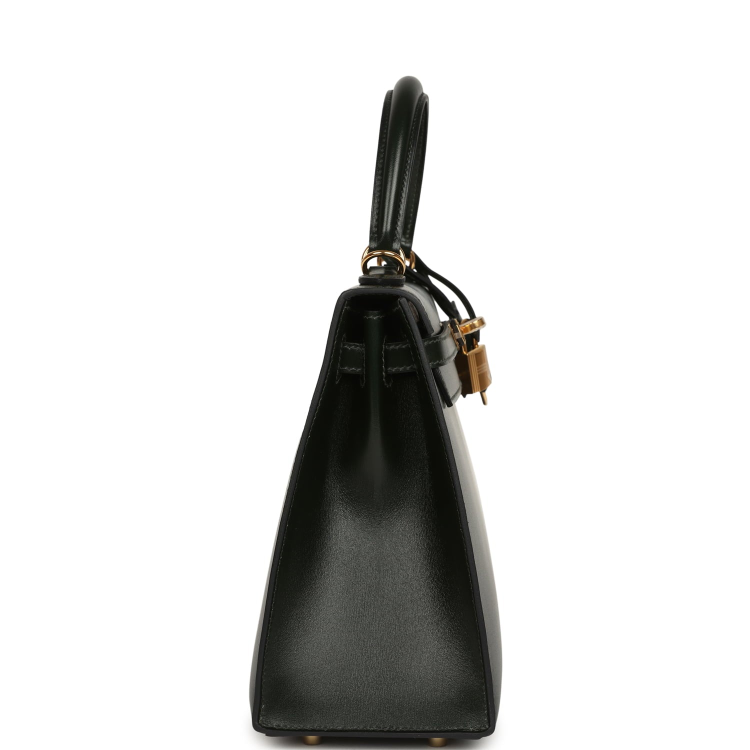 Hermes Kelly Sellier 25 Vert Fonce Box Gold Hardware