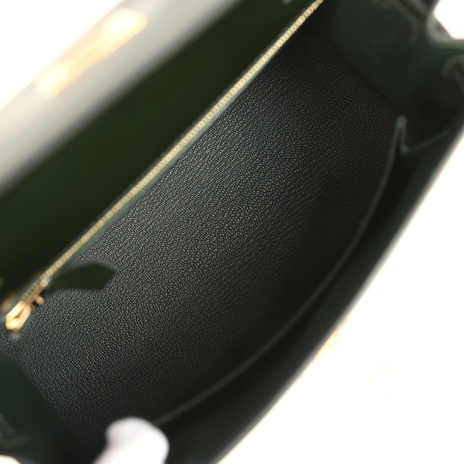 Hermes Kelly Sellier 25 Vert Fonce Box Gold Hardware