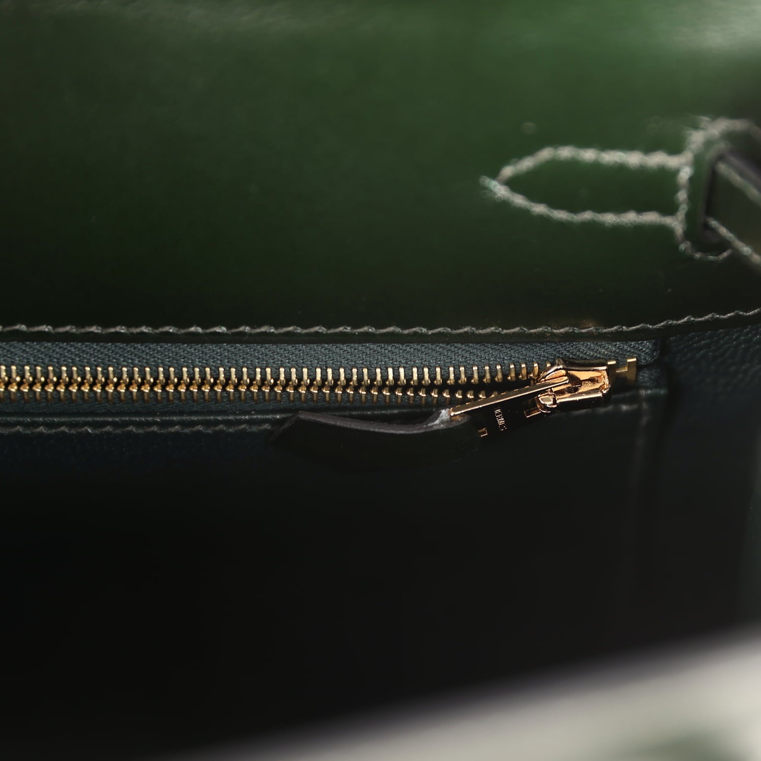 Hermes Kelly Sellier 25 Vert Fonce Box Gold Hardware