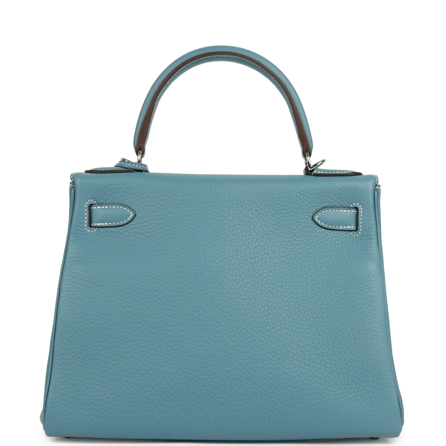 Hermes Special Order (HSS) Kelly Retourne 28 Blue Jean Verso Clemence Palladium Hardware