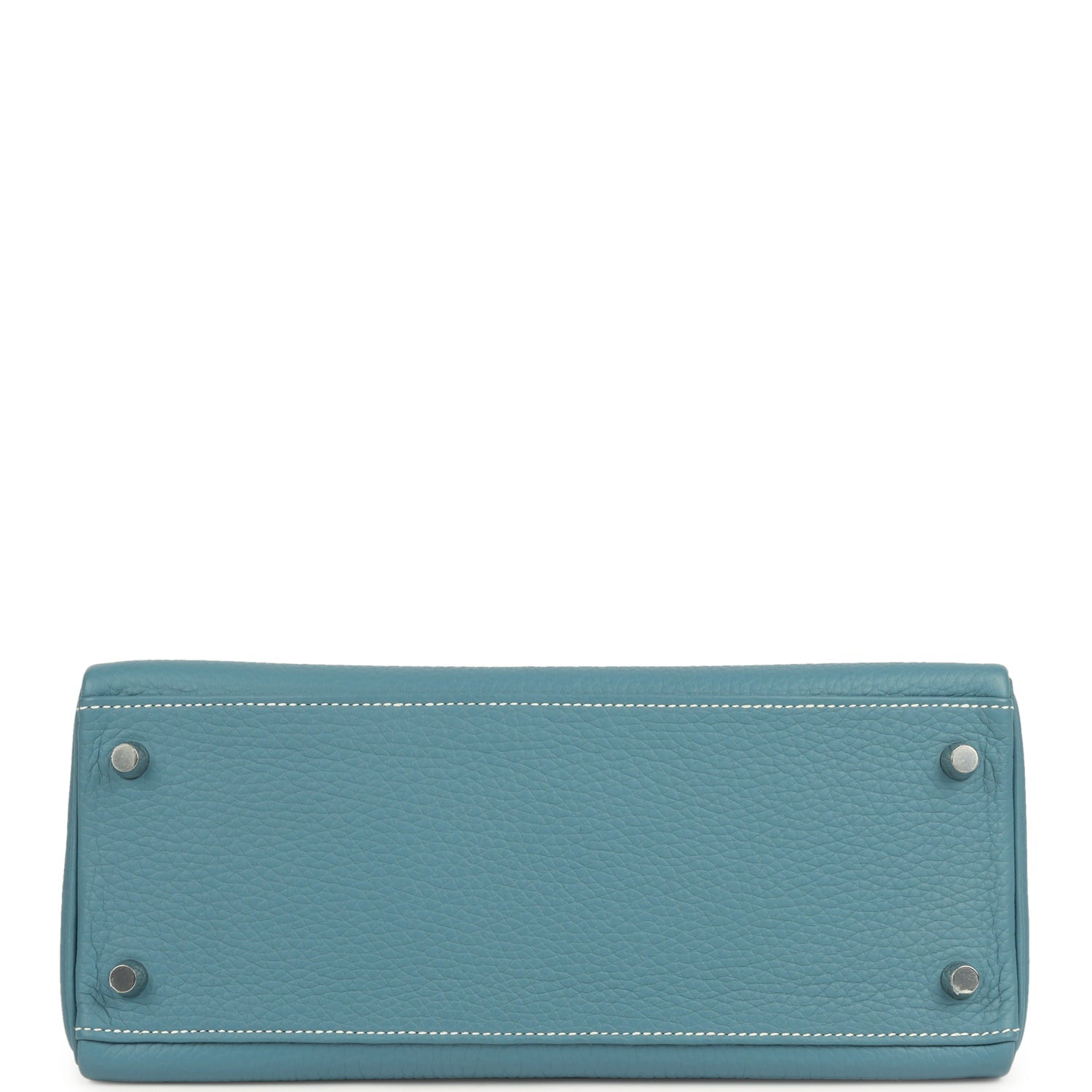 Hermes Special Order (HSS) Kelly Retourne 28 Blue Jean Verso Clemence Palladium Hardware
