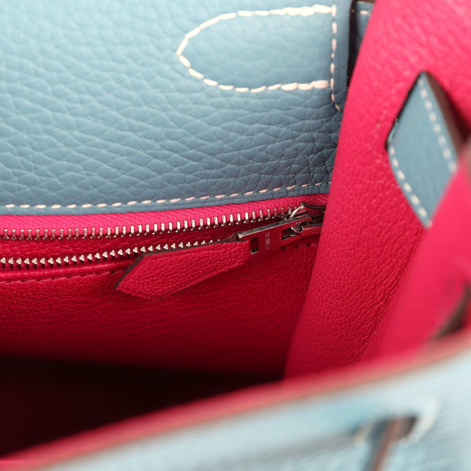 Hermes Special Order (HSS) Kelly Retourne 28 Blue Jean Verso Clemence Palladium Hardware