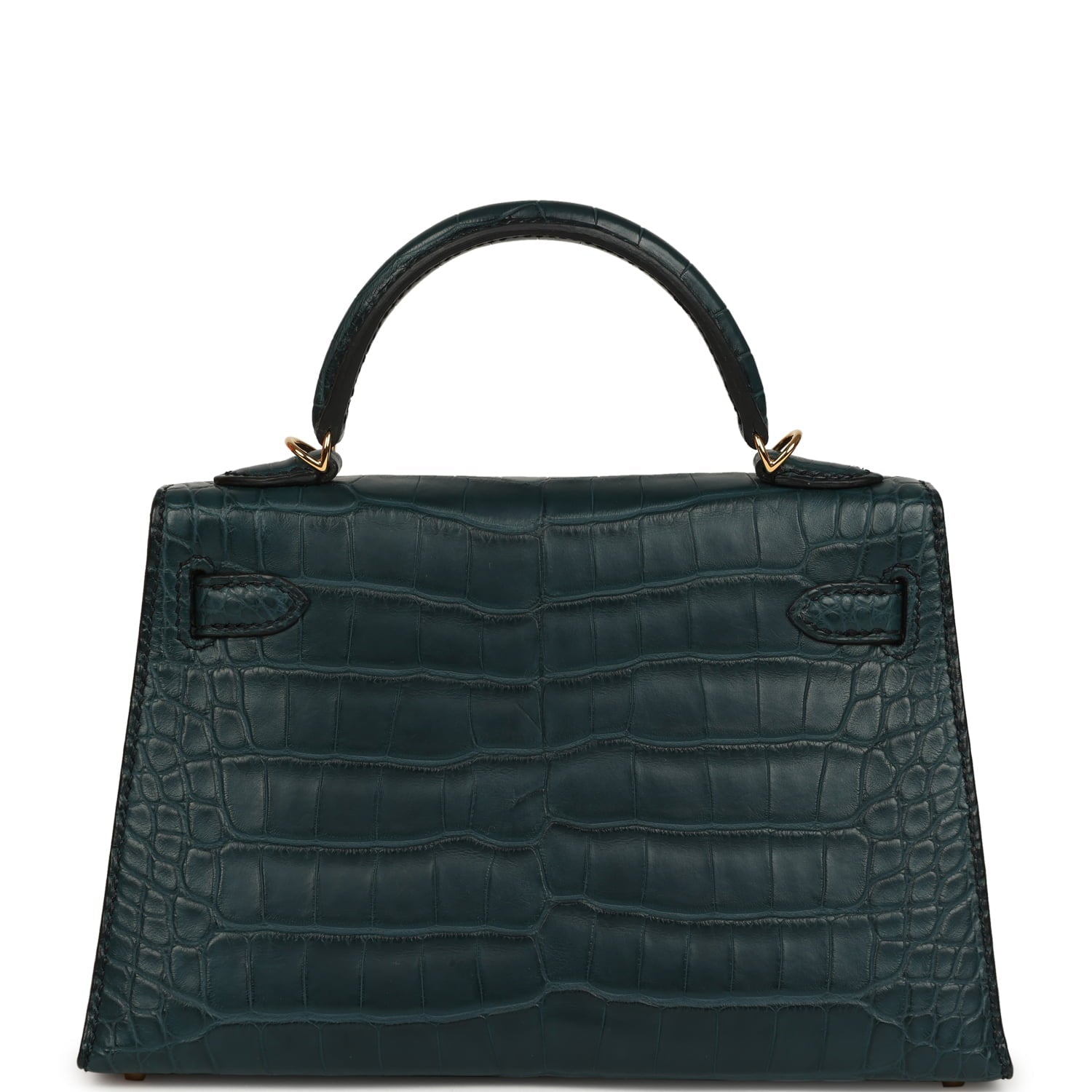 Hermes Kelly Sellier 20 Vert Rousseau Matte Alligator Gold Hardware
