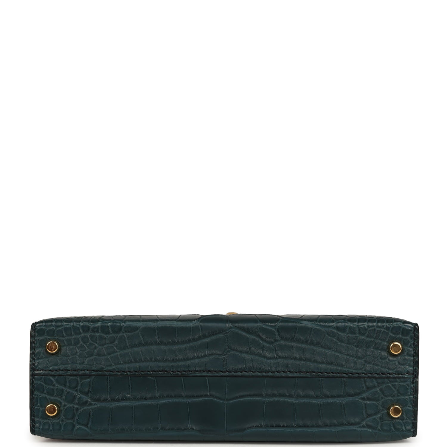 Hermes Kelly Sellier 20 Vert Rousseau Matte Alligator Gold Hardware