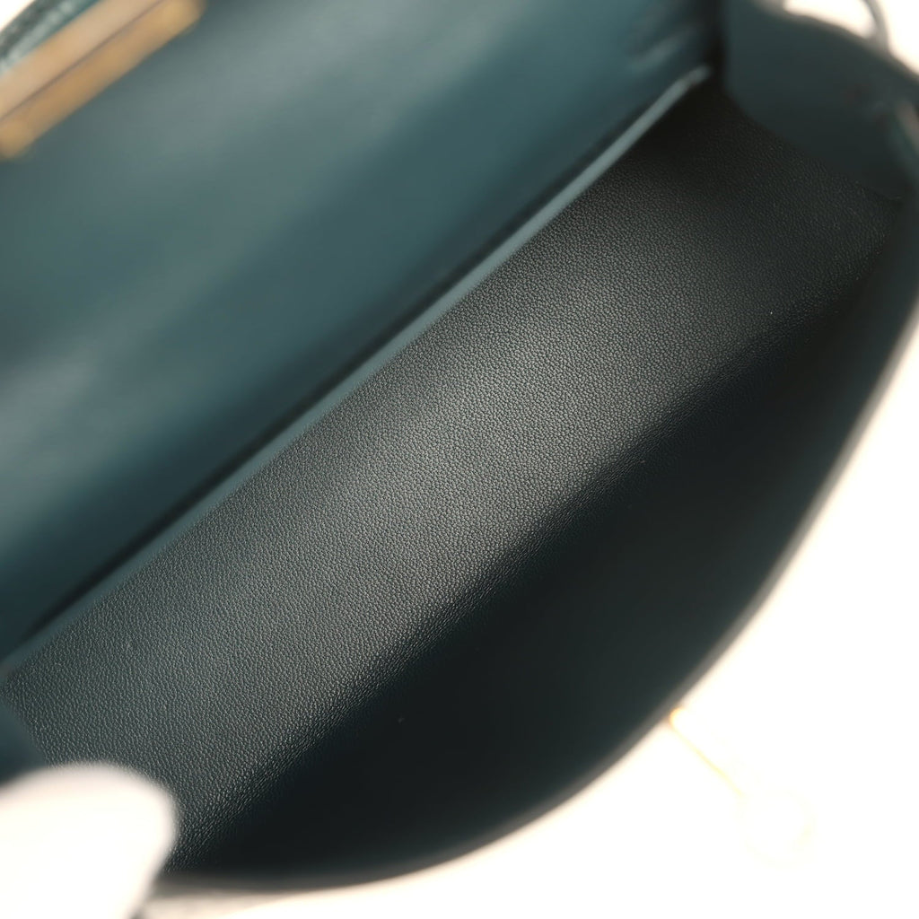 Hermes Kelly Sellier 20 Vert Rousseau Matte Alligator Gold Hardware