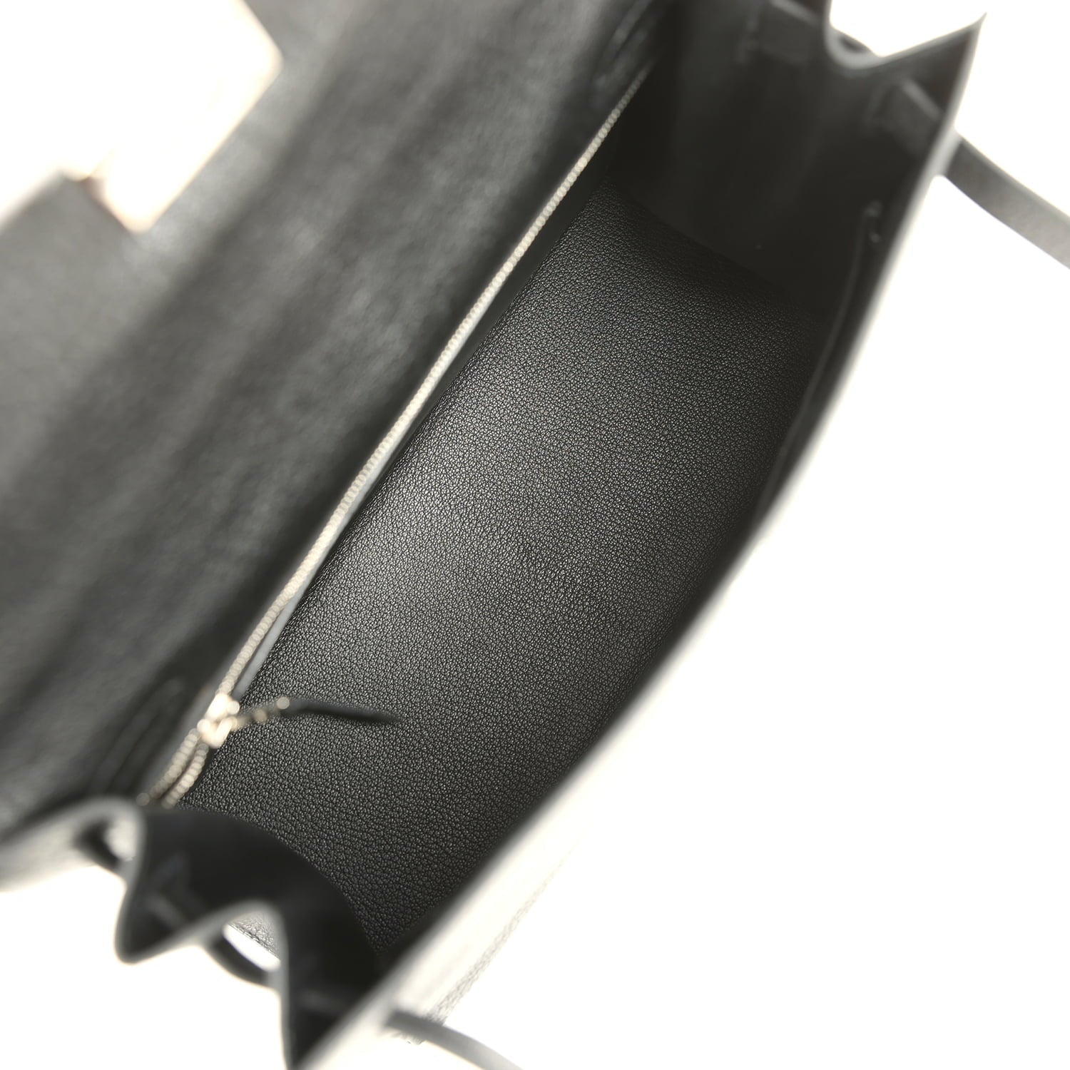 New Hermes Kelly Sellier 28 Black Chevre De Coromandel Palladium Hardware