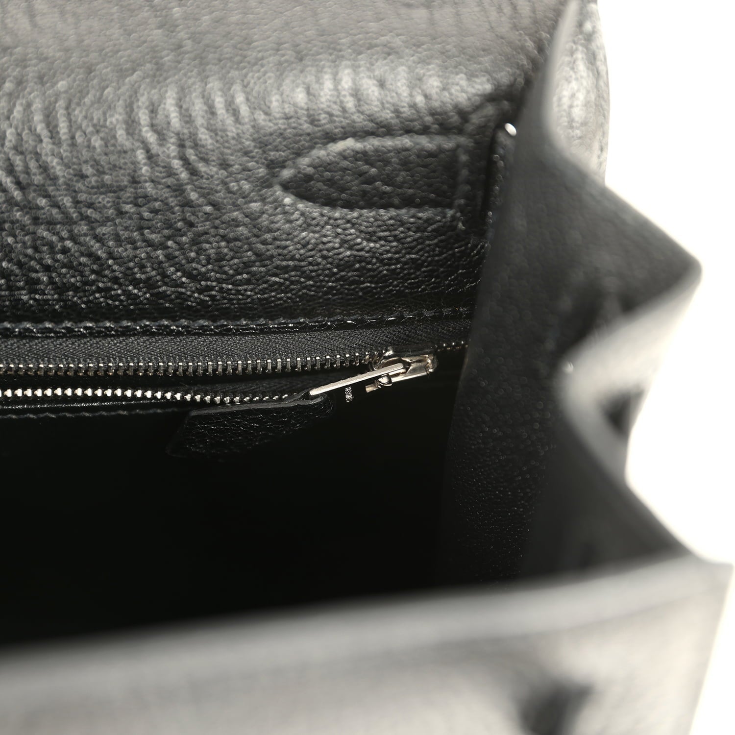 New Hermes Kelly Sellier 28 Black Chevre De Coromandel Palladium Hardware
