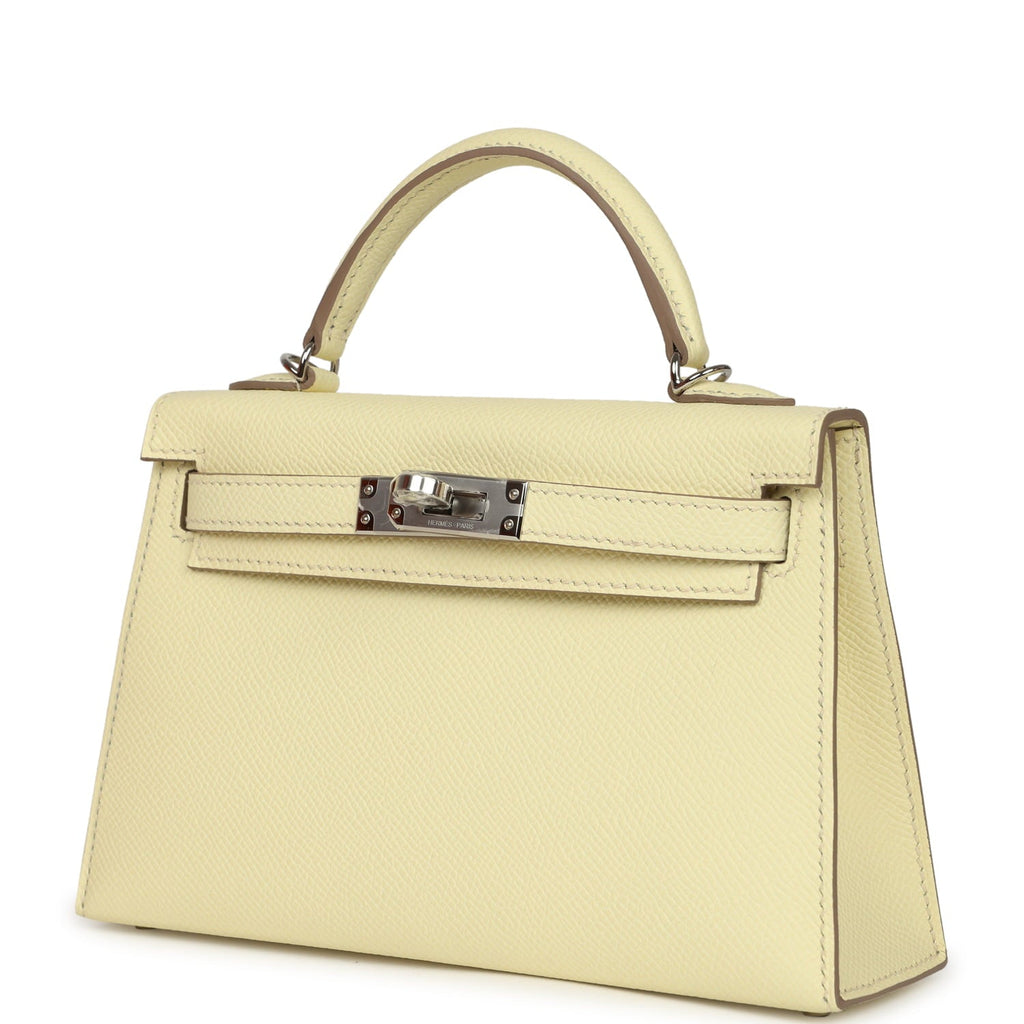 Hermes Kelly Sellier 20 Jaune Milton Epsom Palladium Hardware