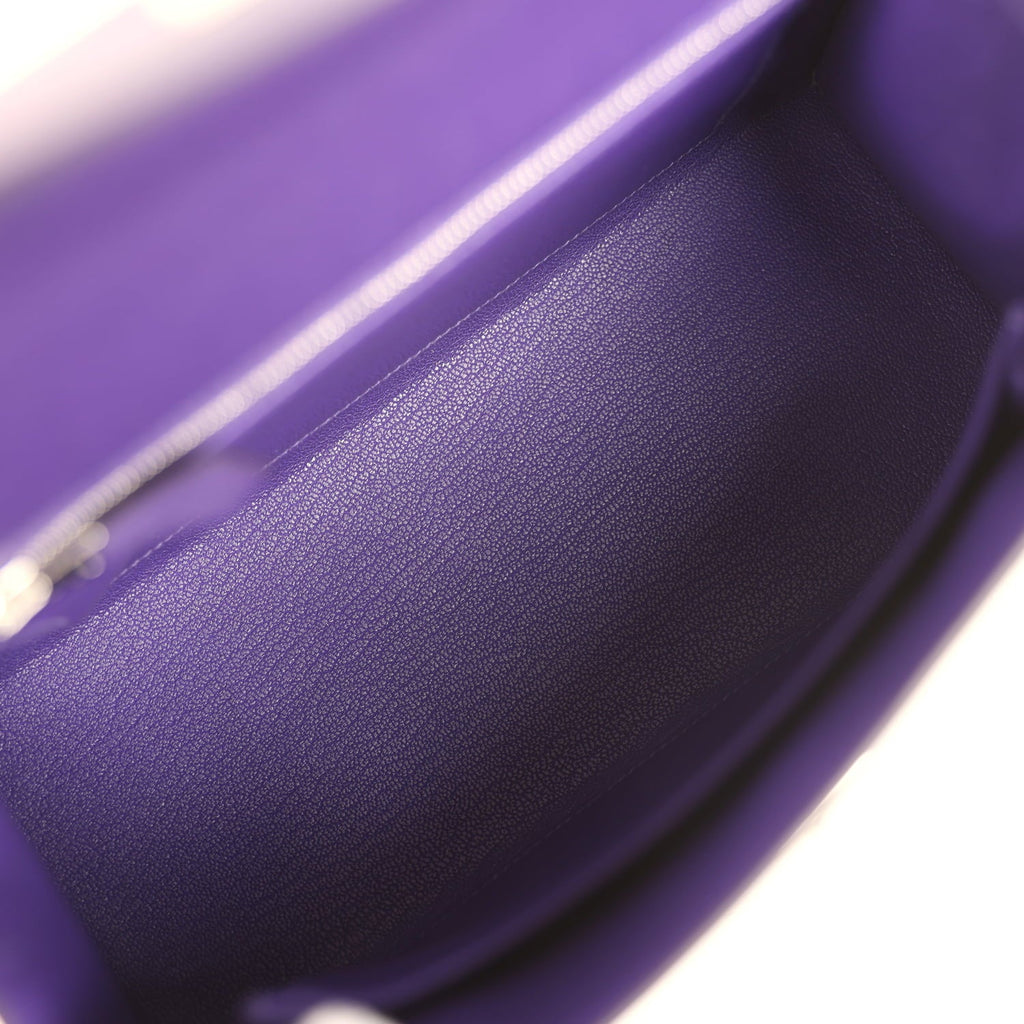 Hermes Kelly Sellier 25 Purple Epsom Palladium Hardware