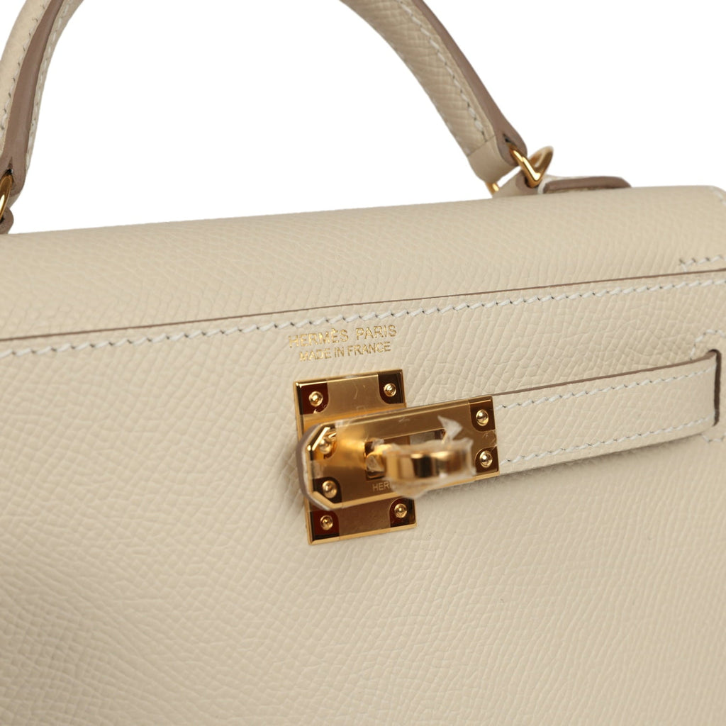 Hermes Kelly Sellier 20 Craie Epsom Gold Hardware