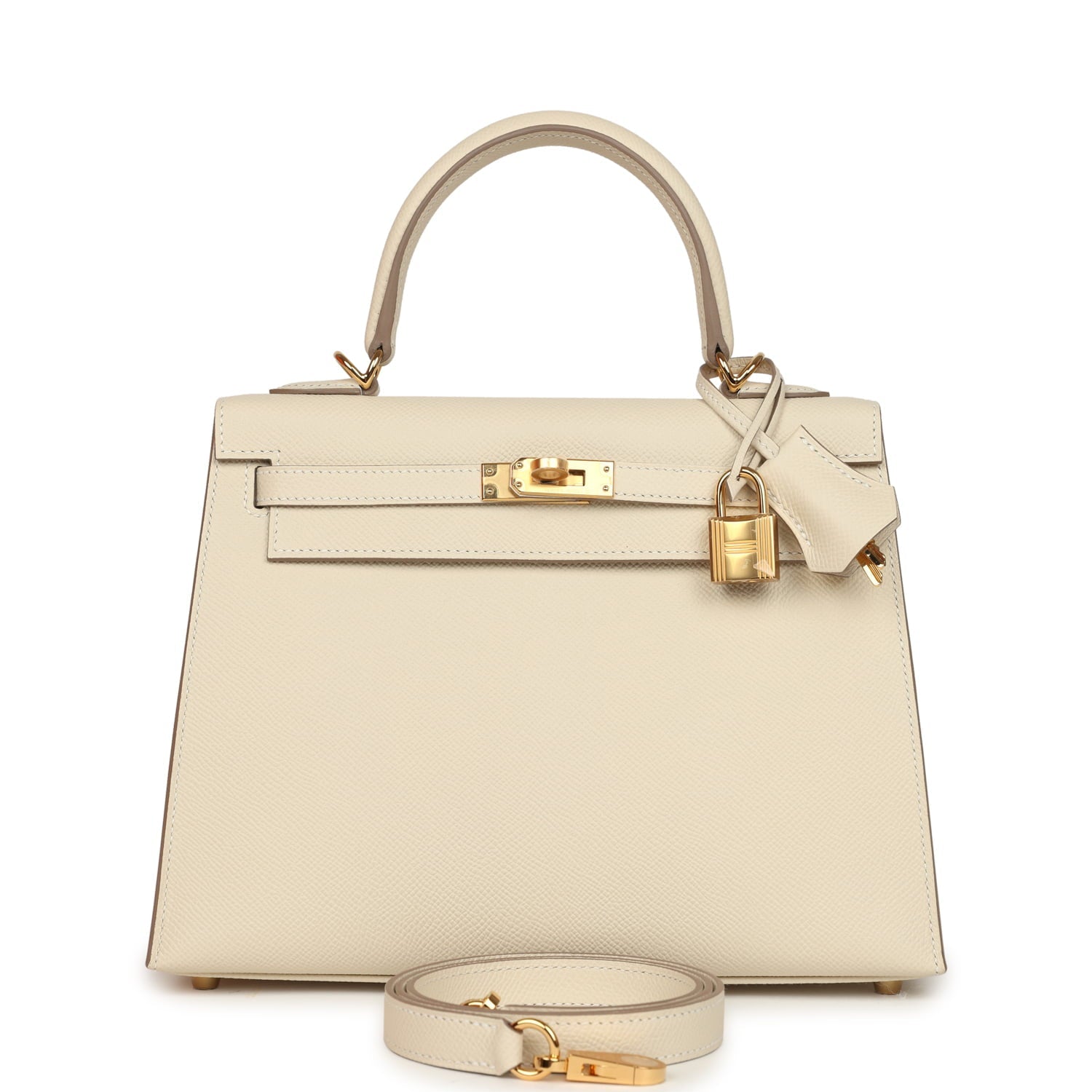 Hermes Kelly Sellier 25 Craie Epsom Gold Hardware