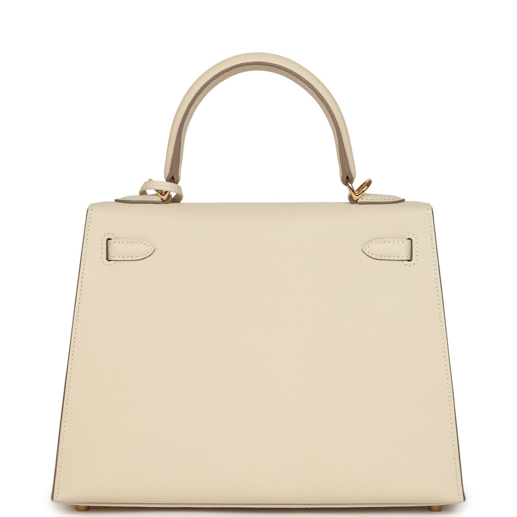 Hermes Kelly Sellier 25 Craie Epsom Gold Hardware