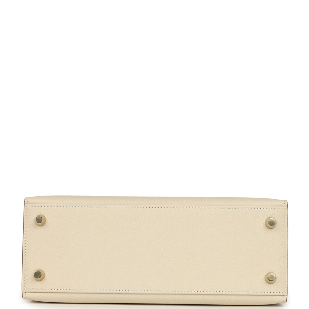 Hermes Kelly Sellier 25 Craie Epsom Gold Hardware