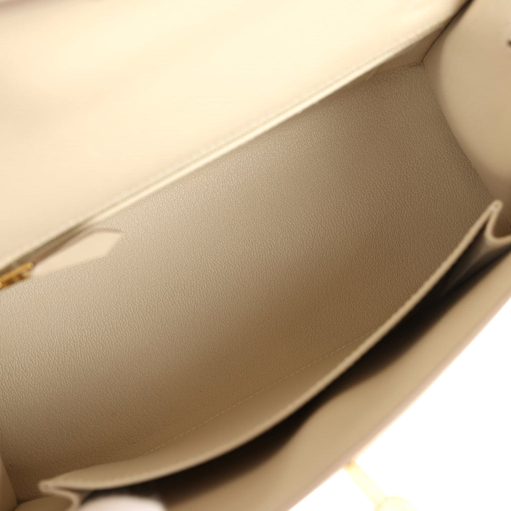 Hermes Kelly Sellier 25 Craie Epsom Gold Hardware