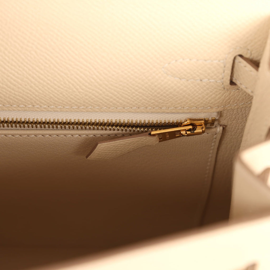 Hermes Kelly Sellier 25 Craie Epsom Gold Hardware