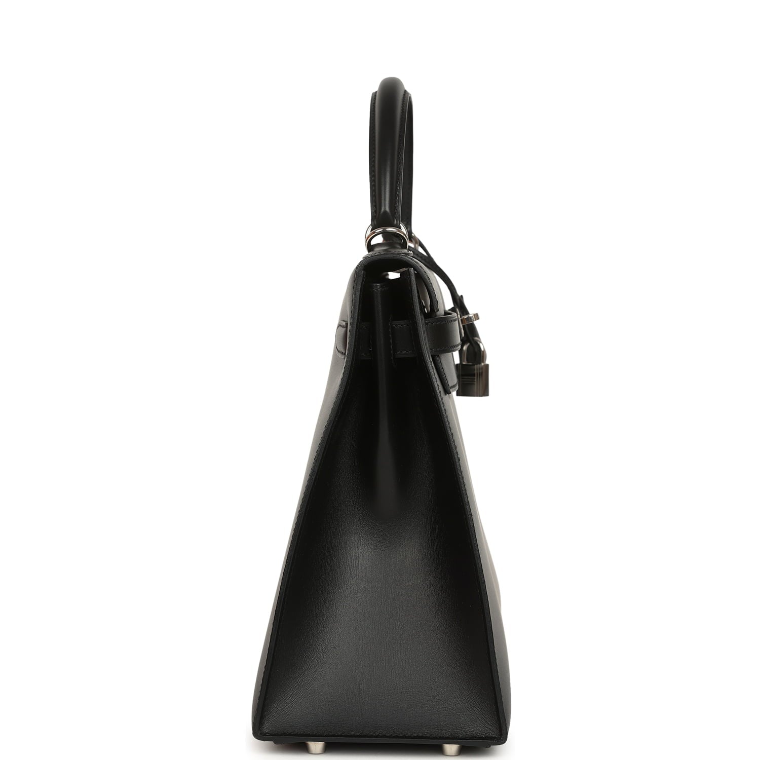 New Hermes Kelly Sellier 32 Black Tadelakt Palladium Hardware