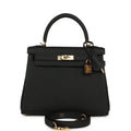 Hermes Kelly Retourne 25 Black Togo Permabrass Hardware Payment 1 for EC