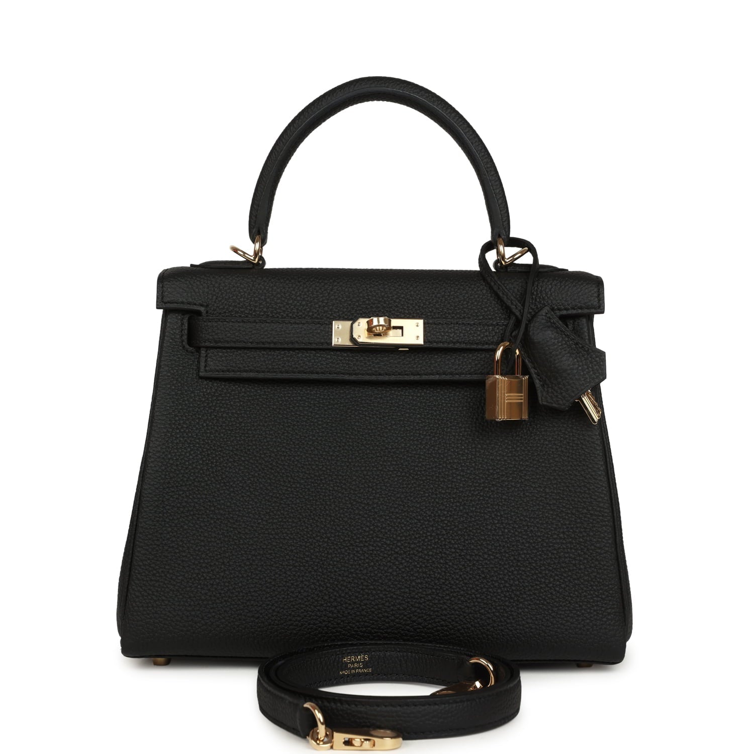 Hermes Kelly Retourne 25 Black Togo Permabrass Hardware Payment 1 for EC