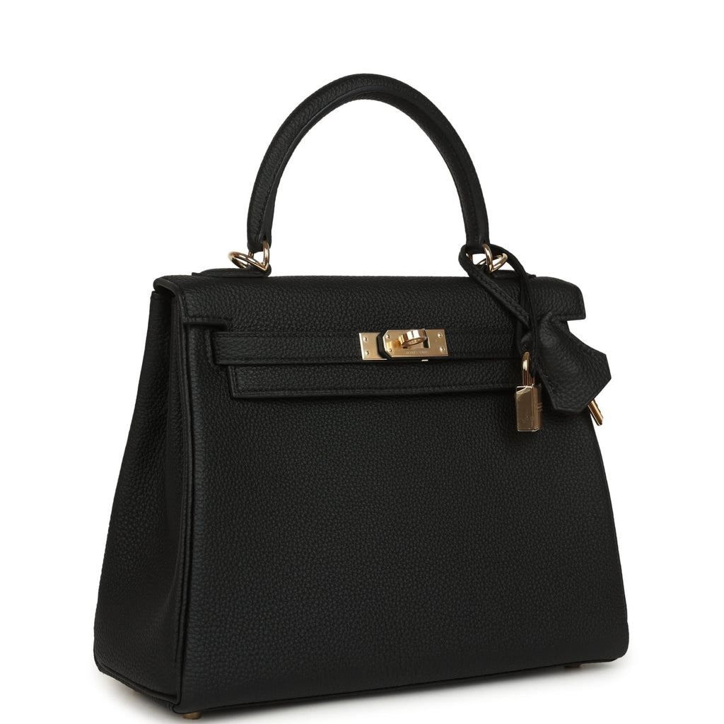 Hermes Kelly Retourne 25 Black Togo Permabrass Hardware Payment 2 for EC