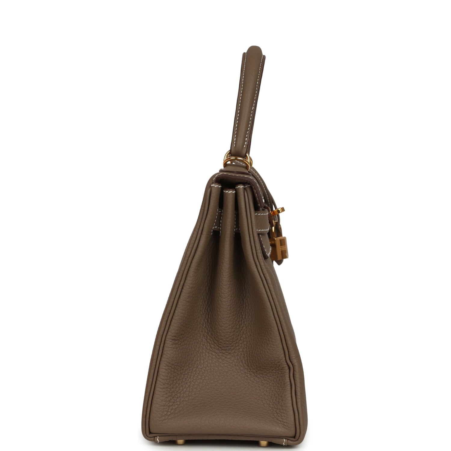 Pre-owned Hermes Kelly Retourne 28 Etoupe Togo Gold Hardware