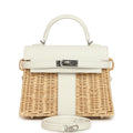 Hermes Mini Picnic Kelly 20 White Swift Palladium Hardware