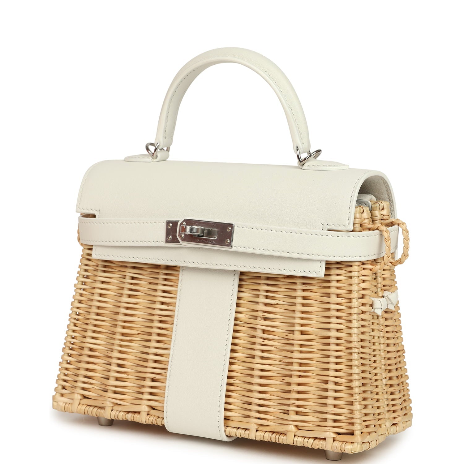 Hermes Mini Picnic Kelly 20 White Swift Palladium Hardware