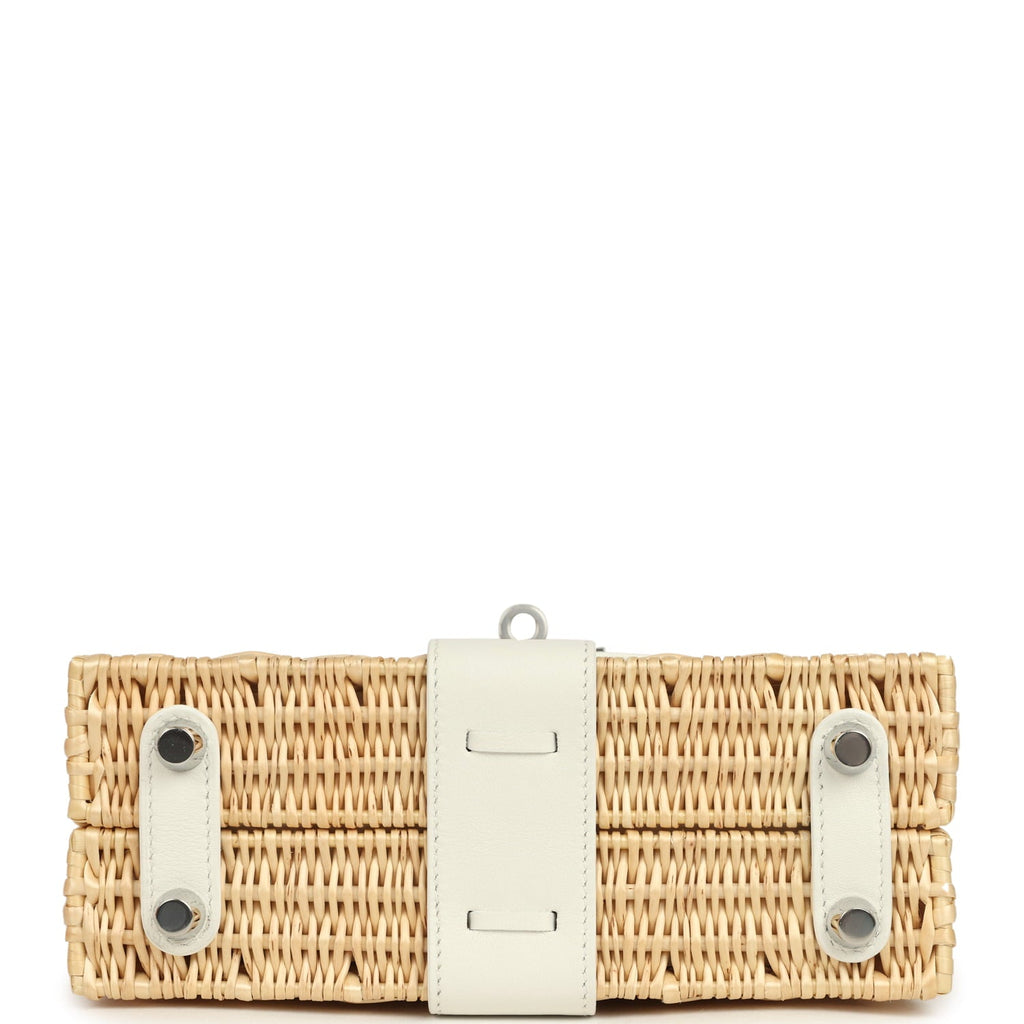 Hermes Mini Picnic Kelly 20 White Swift Palladium Hardware