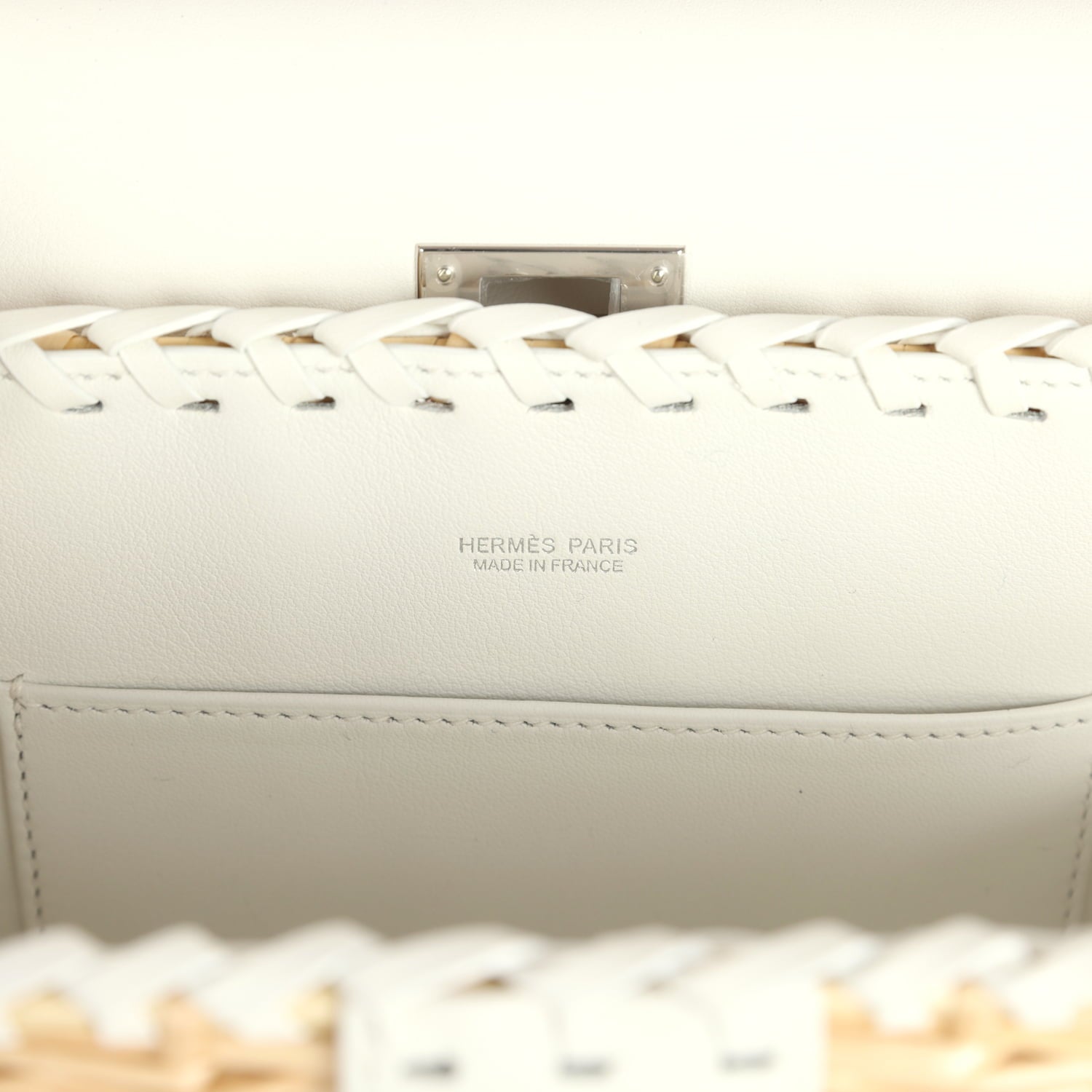 Hermes Mini Picnic Kelly 20 White Swift Palladium Hardware