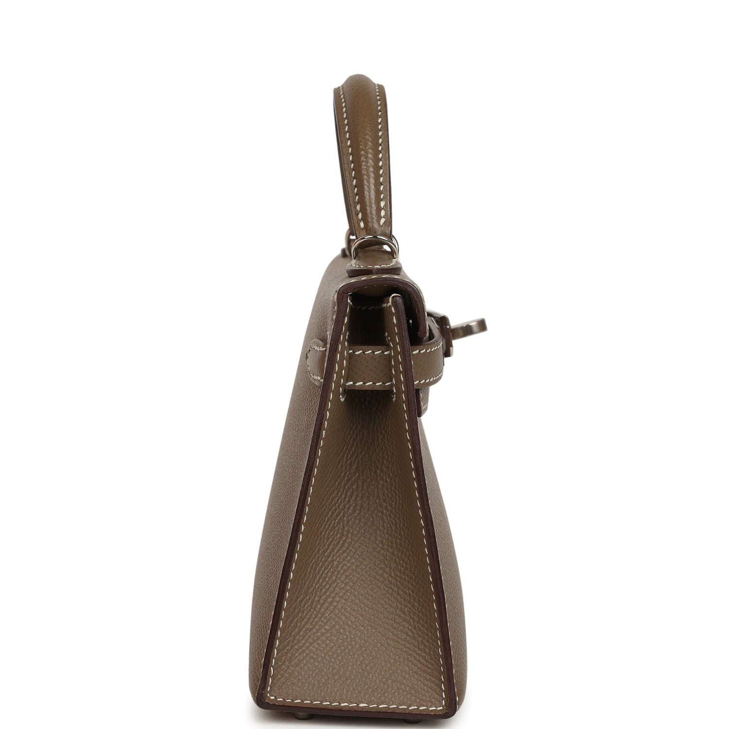 Pre-owned Hermes Kelly Sellier 20 Etoupe Epsom Palladium Hardware