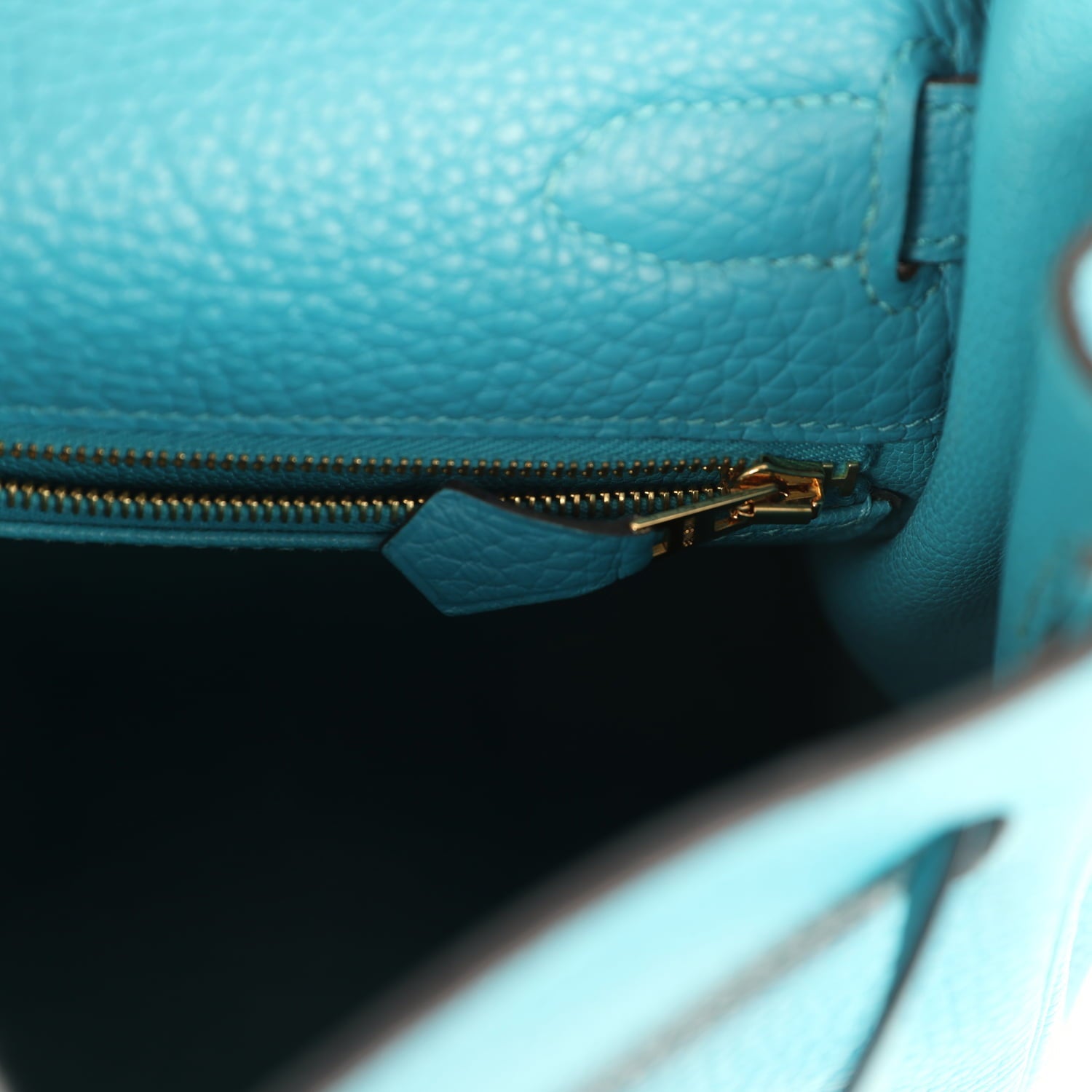 Pre-owned Hermes Kelly Retourne 32 Turquoise Clemence Gold Hardware