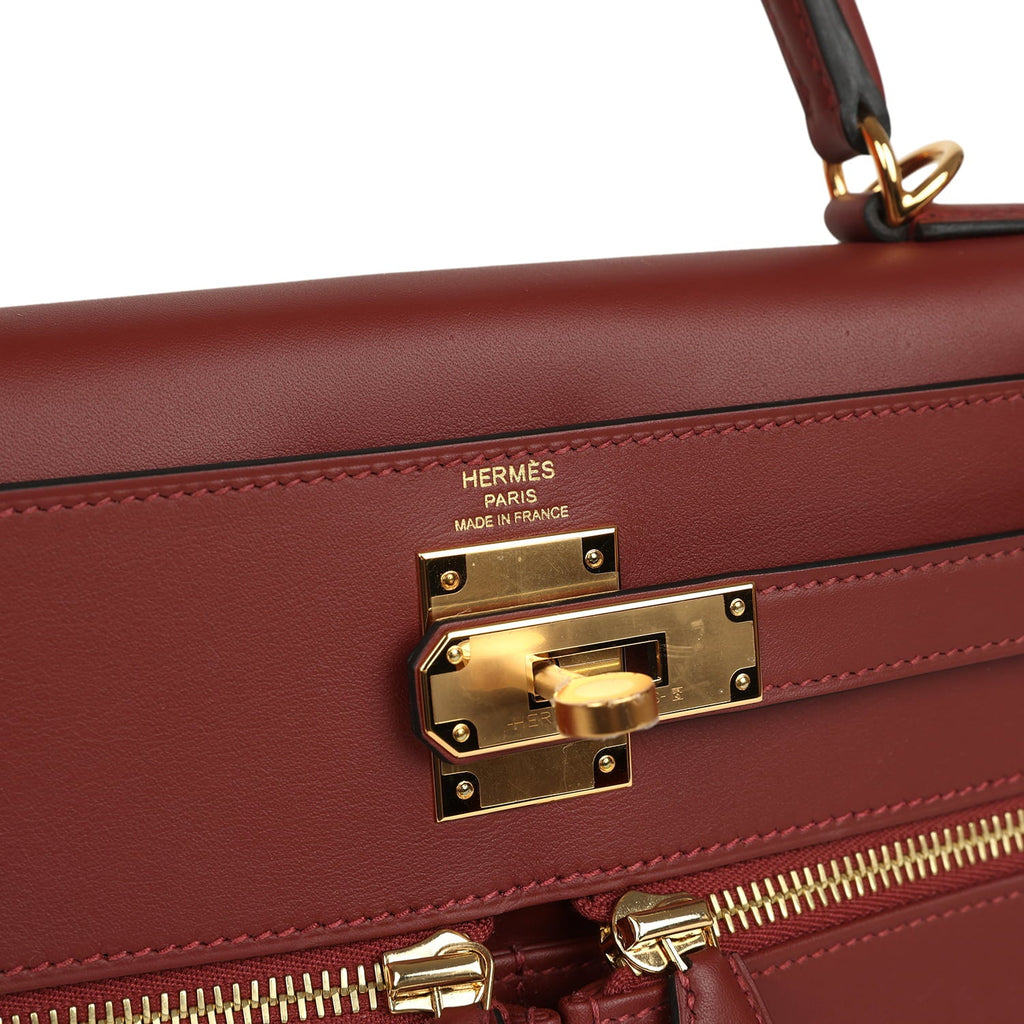 Hermes Kelly Lakis 28 Rouge H Swift Gold Hardware